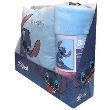 Set manta polar + cojin Stitch Disney